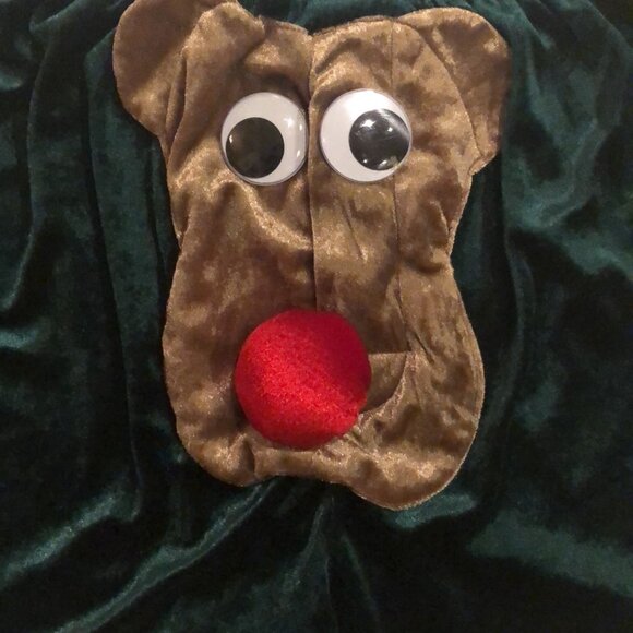 Boxer shorts Christmas reindeer & headpiece mens new size L polyester button fly - Picture 2 of 3